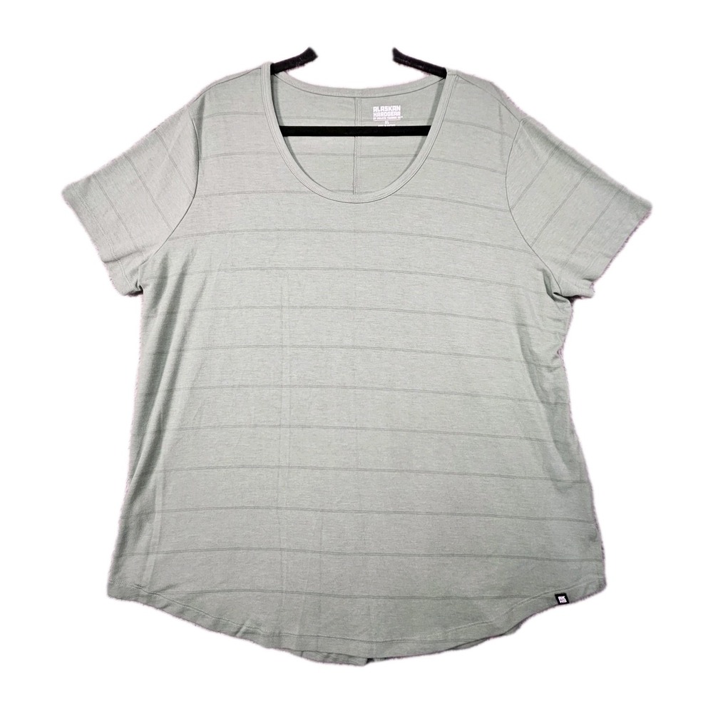 Alaskan Hardgear Top Women XL Sage Green Striped Scoop Neck AKHG Outdoors Bamboo